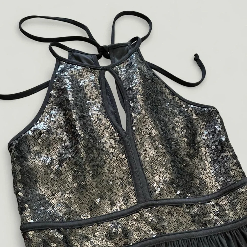 Morgan & Co. Formal Black Sequin Maxi Dress - Picture 3 of 6